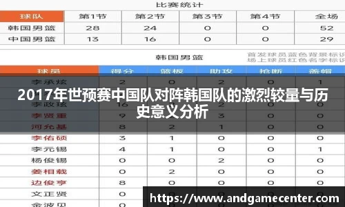 2017年世预赛中国队对阵韩国队的激烈较量与历史意义分析
